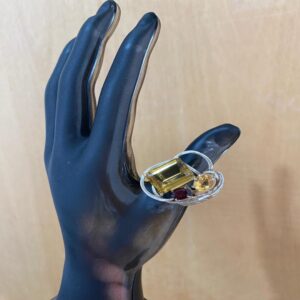 Anel citrino amarelo